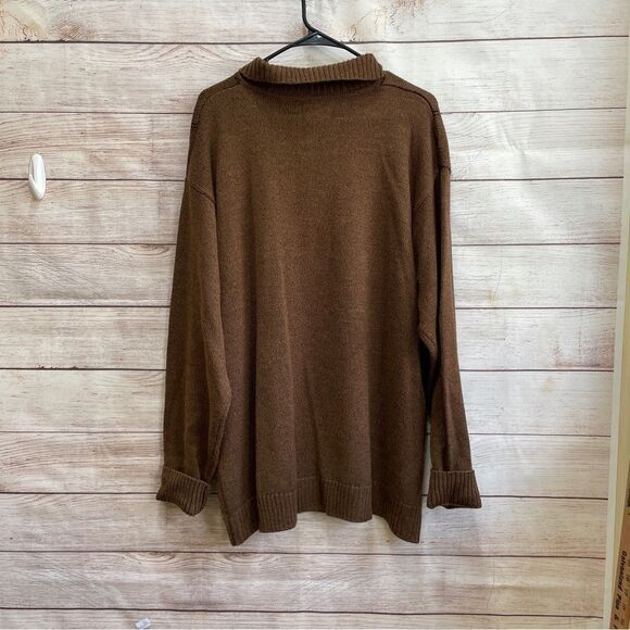 CEZANI QUARTER ZIP SWEATER IN BROWN WINDOWPANE - Picture 4 of 5
